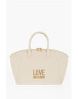 Moschino LOVE Faux Leather Tote Bag with Golden Logo