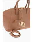 Moschino LOVE Faux Leather Tote Bag with Golden Logo
