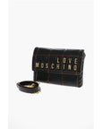 Moschino LOVE Faux Leather Clutch With Embossed and Golden Logo