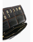 Moschino LOVE Faux Leather Clutch With Embossed and Golden Logo
