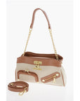 Moschino LOVE Braided Fabric Handle Bag with Crocodile Effect Faux Le