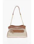 Moschino LOVE Braided Fabric Handle Bag with Crocodile Effect Faux Le