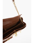 Moschino LOVE Braided Fabric Handle Bag with Crocodile Effect Faux Le