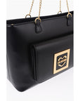 Moschino LOVE Faux Leather Tote Bag with Golden Details