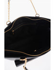 Moschino LOVE Faux Leather Tote Bag with Golden Details