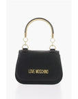 Moschino LOVE Faux Leather Handbag with Metal Golden Logo