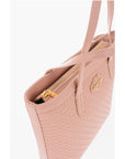 Moschino LOVE Faux Leather VALENTINA Tote Bag with All-Over Hearts