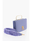 Moschino LOVE Solid Color Handbag with Removable Faux Fur Handle