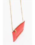 Moschino LOVE Crocodile Effect Faux Leather Clutch with Golden Logo