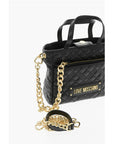 Moschino LOVE Quilted Faux Leather Handbag with Golden Chain