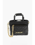 Moschino LOVE Quilted Faux Leather Handbag with Golden Chain