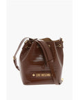 Moschino LOVE Crocodile Effect Faux Leather Bucket Bag with Maxi Logo