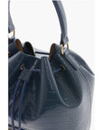 Moschino LOVE Faux Leather Crocodile Effect Bucket Bag with Embossed