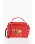 Moschino LOVE Faux Leather Shoulder Bag with Golden Maxi Logo
