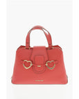 Moschino LOVE Textured Faux Leather Tote Bag with Golden Front Clamp