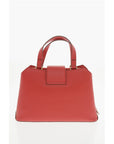 Moschino LOVE Textured Faux Leather Tote Bag with Golden Front Clamp