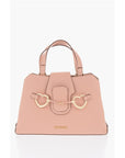 Moschino LOVE Textured Faux Leather Tote Bag with Maxi Golden Heart C