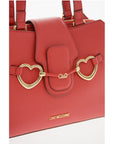 Moschino LOVE Textured Faux Leather Tote Bag with Golden Front Clamp