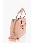 Moschino LOVE Textured Faux Leather Tote Bag with Maxi Golden Heart C