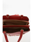 Moschino LOVE Textured Faux Leather Tote Bag with Golden Front Clamp