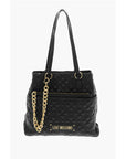 Moschino LOVE Quilted Faux Leather Tote Bag with Matching Pouch