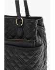 Moschino LOVE Quilted Faux Leather Tote Bag with Matching Pouch