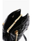 Moschino LOVE Quilted Mini Handle Bag with Golden Logo