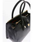 Moschino LOVE Faux Leather Tote Bag with Golden Heart Charm