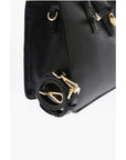 Moschino LOVE Faux Leather Tote Bag with Golden Heart Charm