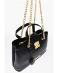 Moschino LOVE Textured Faux Leather LUCILLE Tote Bag with Double Comp