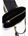 Moschino LOVE Textured Faux Leather LUCILLE Tote Bag with Double Comp