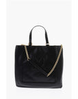 Moschino LOVE faux Leather Maxi Monogram Handle Bag with Removable Ne