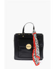 Moschino LOVE faux Leather Maxi Monogram Handle Bag with Removable Ne