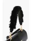 Moschino LOVE Turn Lock Closure Faux Leather Bag with Removable Shoul