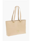Moschino LOVE Faux Leather Maxi Front Pocket Tote Bag with Heart Clam