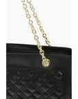Moschino LOVE Quilted Faux Leather Tote Bag with Maxi Monogram