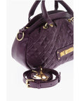 Moschino LOVE Quilted Faux Leather Bag with Double Handle and Removab