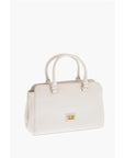 Moschino LOVE Double Pocket Faux Leather Tote Bag With Clamp