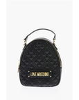 Moschino Love Quilted Faux Leather Mini Bag with Golden Details