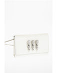 Philipp Plein Crocodile Effect Leather Clutch with Claw Rings