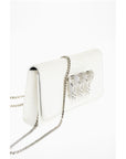 Philipp Plein Crocodile Effect Leather Clutch with Claw Rings