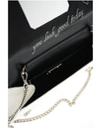 Philipp Plein Crocodile Effect Leather Clutch with Claw Rings