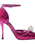 Dolce & Gabbana Fuchsia Calfskin Sandal