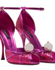Dolce & Gabbana Fuchsia Calfskin Sandal