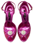 Dolce & Gabbana Fuchsia Calfskin Sandal