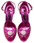 Dolce & Gabbana Fuchsia Calfskin Sandal
