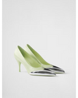 Prada Satin And Metallic Leather Pumps