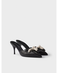 Prada Black Nappa Leather Rope Detail Sandals
