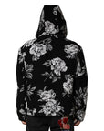 Dolce & Gabbana Black Wool Floral Printed Men Hooded Jacket