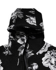 Dolce & Gabbana Black Wool Floral Printed Men Hooded Jacket